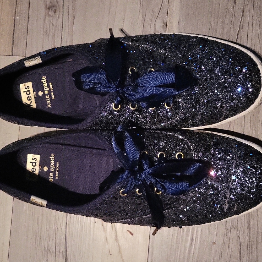 Keds Women's Sparkle Sneakers Blue Sz 9.5